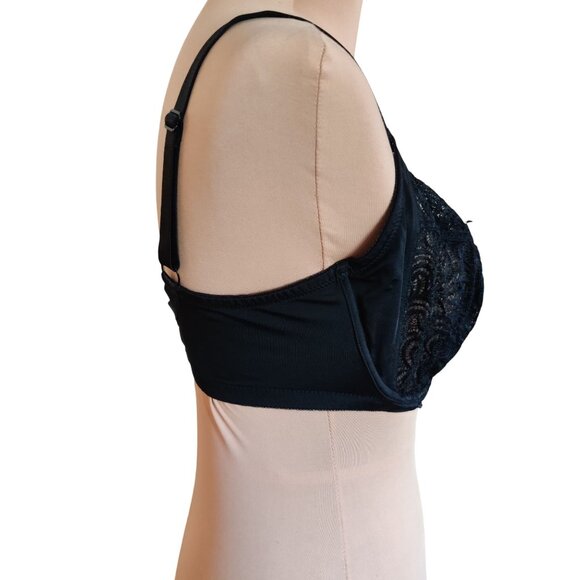 Triumph Formfit Womens Bra Full Figure Support Black Lace Size AU 14F US 36F - Picture 2 of 5